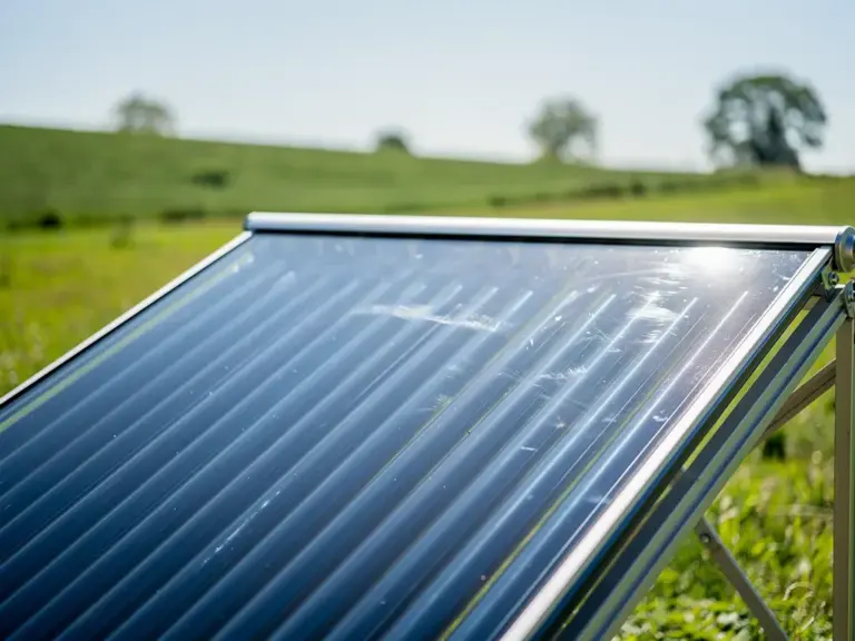 Die Prinzipien der Solarthermie: Funktion und Einsatzmöglichkeiten Illustration der Funktionsweise der Solarthermie zur Umwandlung von Sonnenlicht in Wärmeenergie
