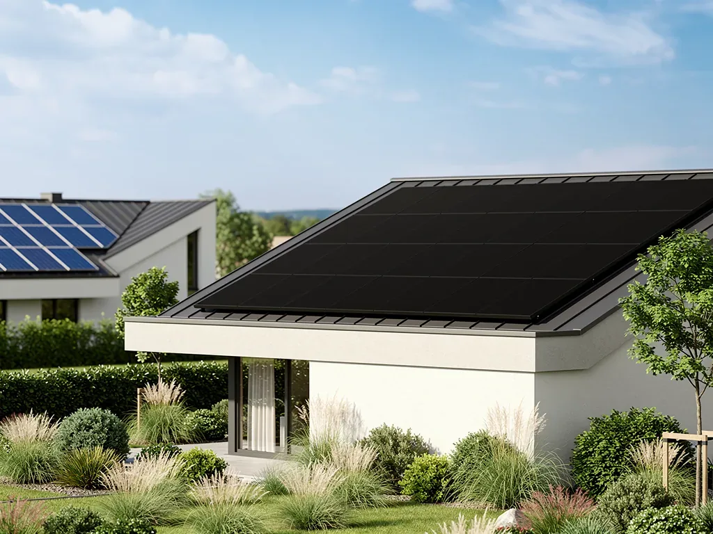 Vergleich von Standard-PV-Modulen und Black-Design-Modulen in Ästhetik und Funktion