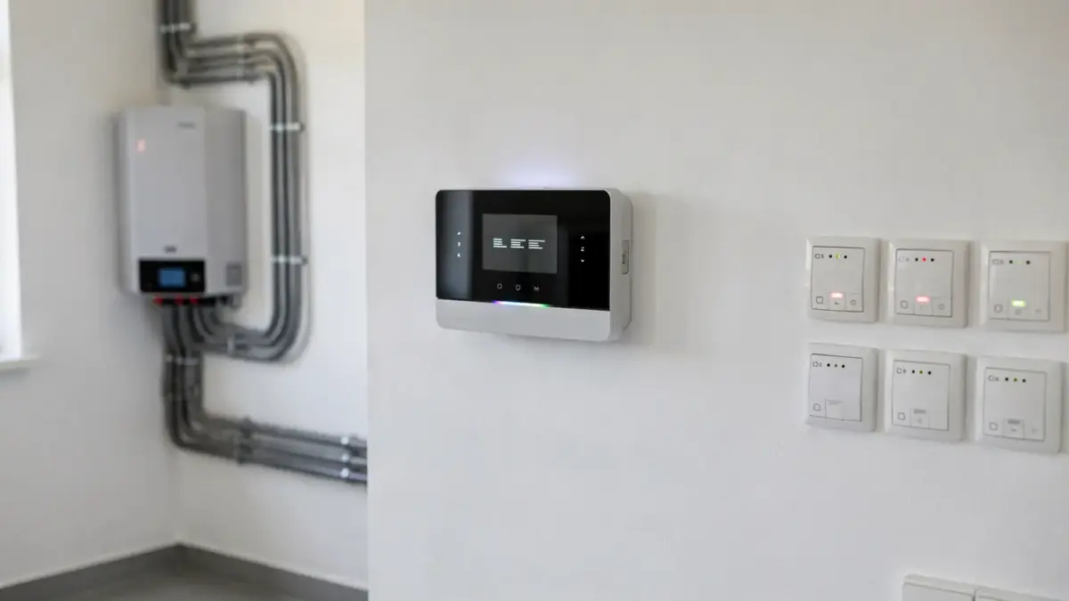 Smart meter und Wechselrichter in einem Hauswirtschaftsraum für die PV-Überschusssteuerung